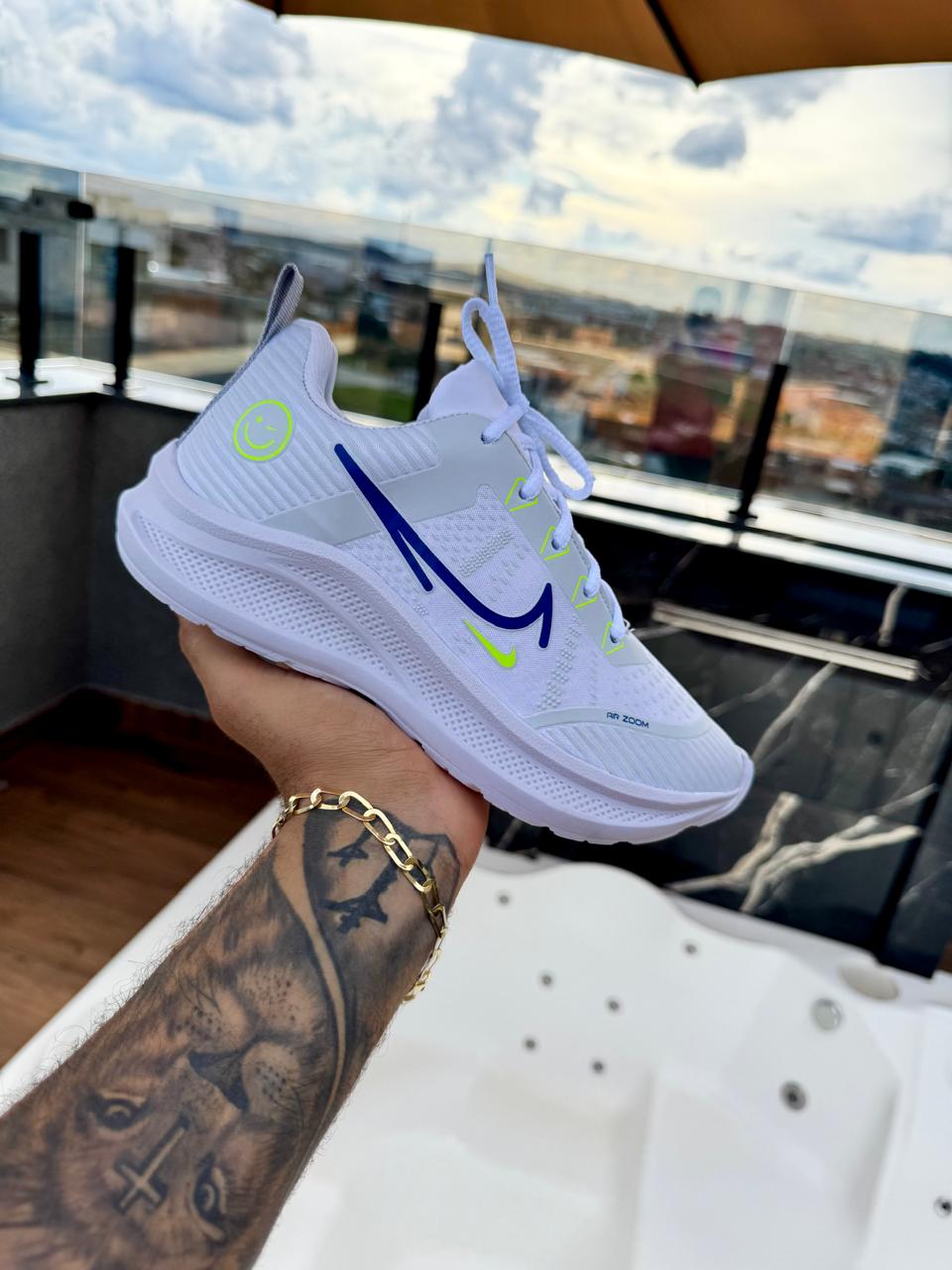 Tenis Adulto NK Neon Branco/Azul - Imagem 2