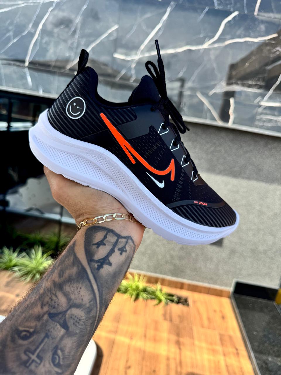 Tenis Adulto NK Neon Preto/Laranja - Imagem 2