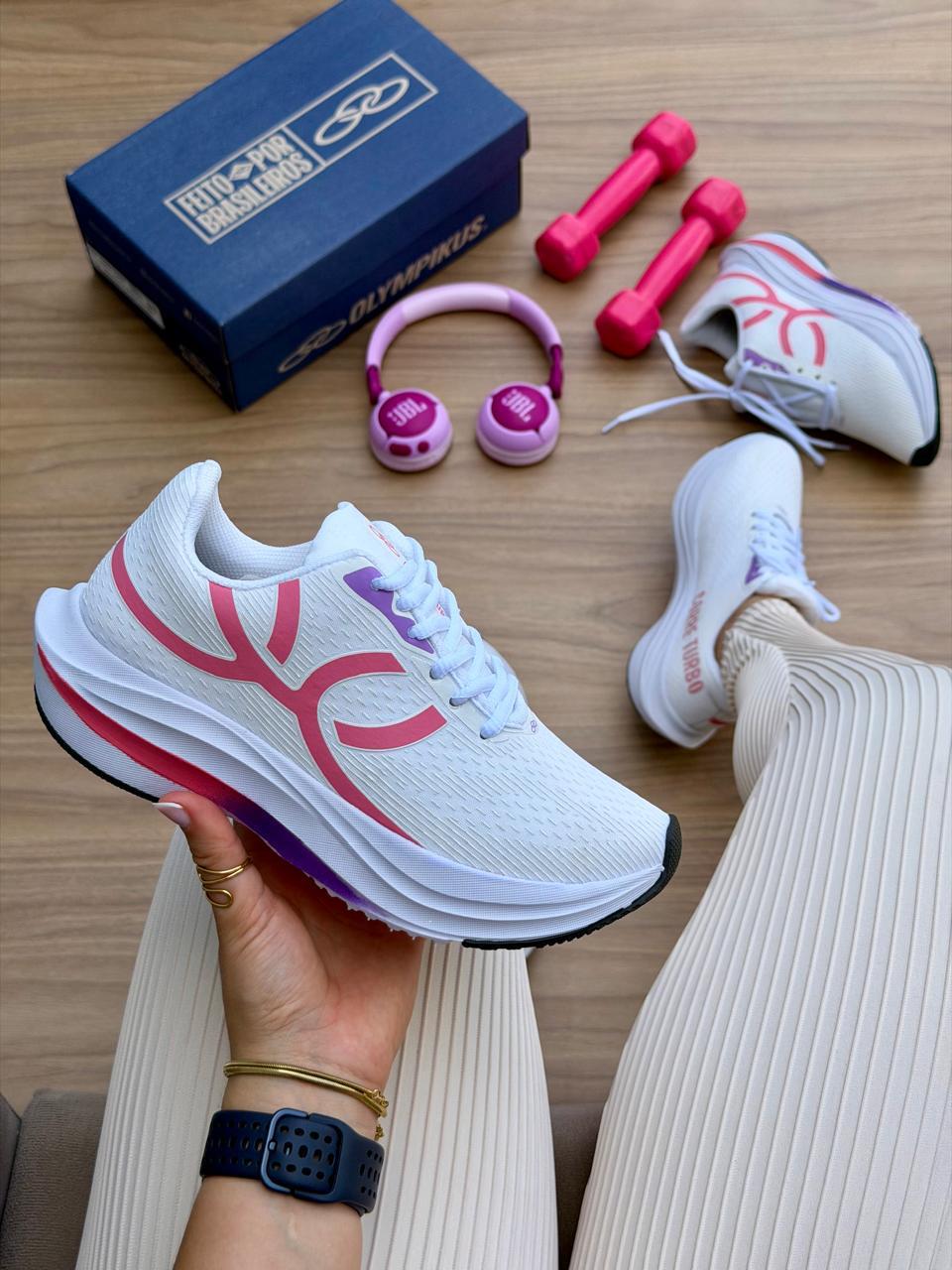 Olimpikus Corre Turbo Branco/Pink/lilas - Imagem 2