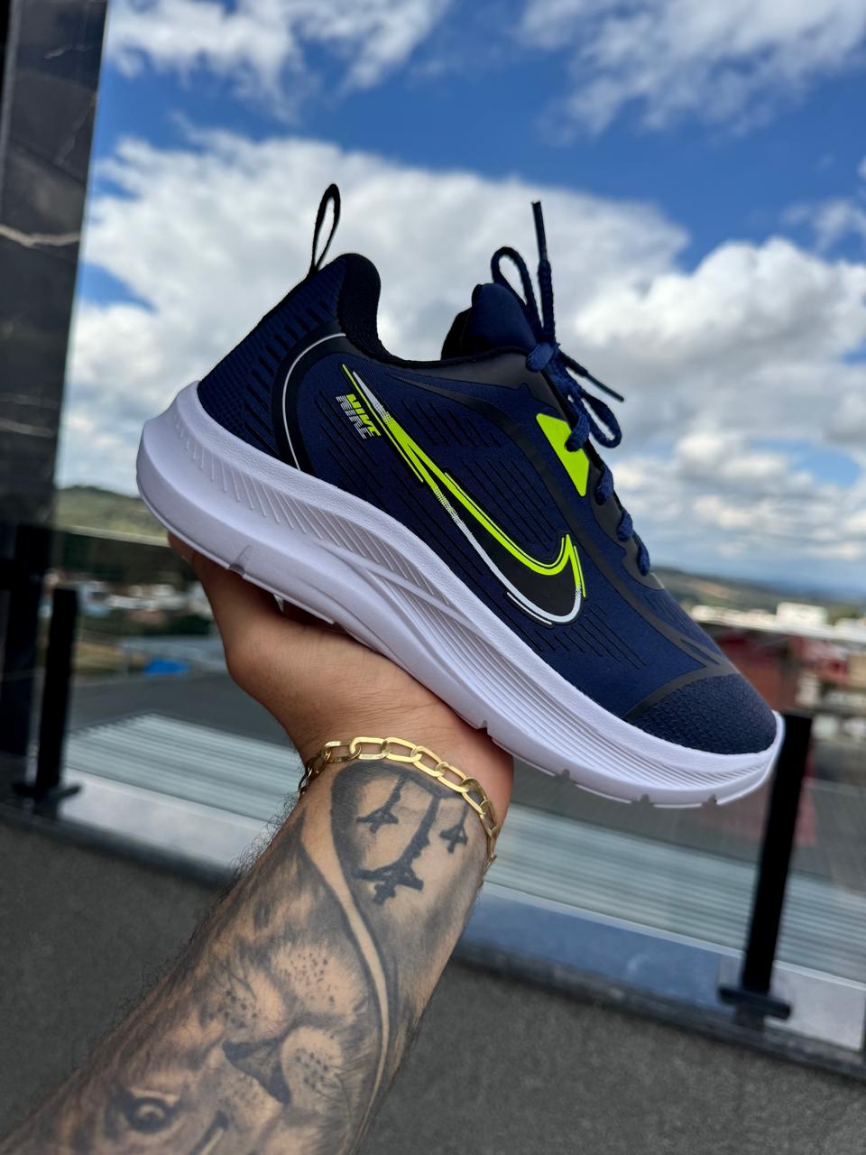 Tenis Adulto NK Running Azul/verde - Imagem 2