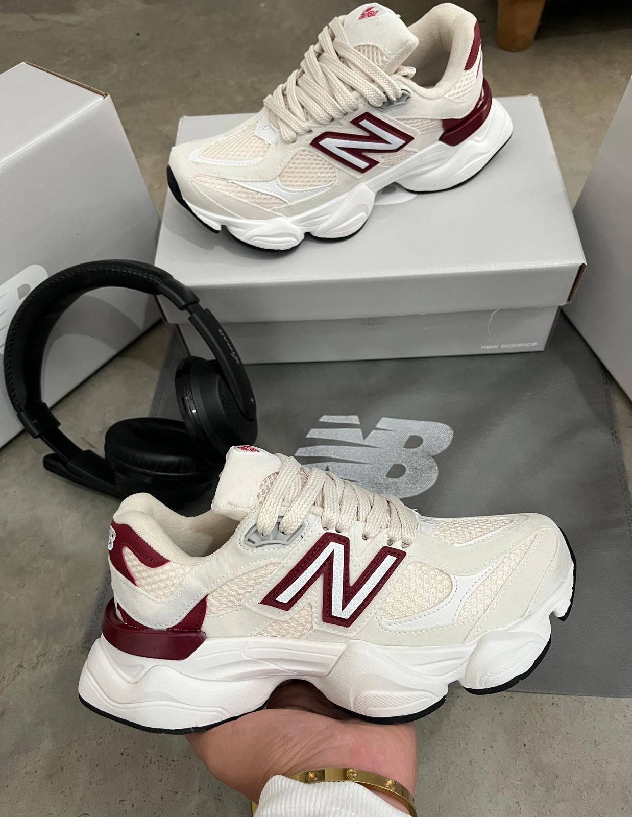 New Balance 9060 Off/Vinho (Premium) - Imagem 2