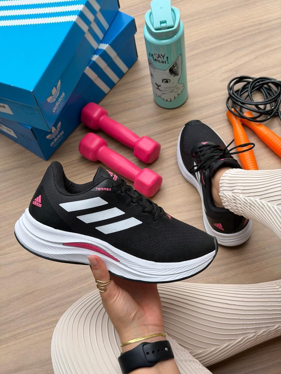Tenis Adulto ADDS Preto/Branco/pink - Imagem 2