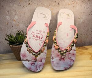 Chinelo Dedo Personalizado Fem 01 - Branco/rose