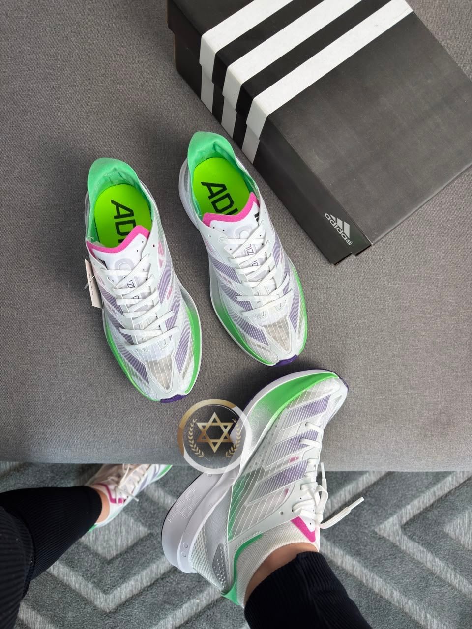 Adizero Adios PRO 3 Premium Branco/verde/lilas - Imagem 2